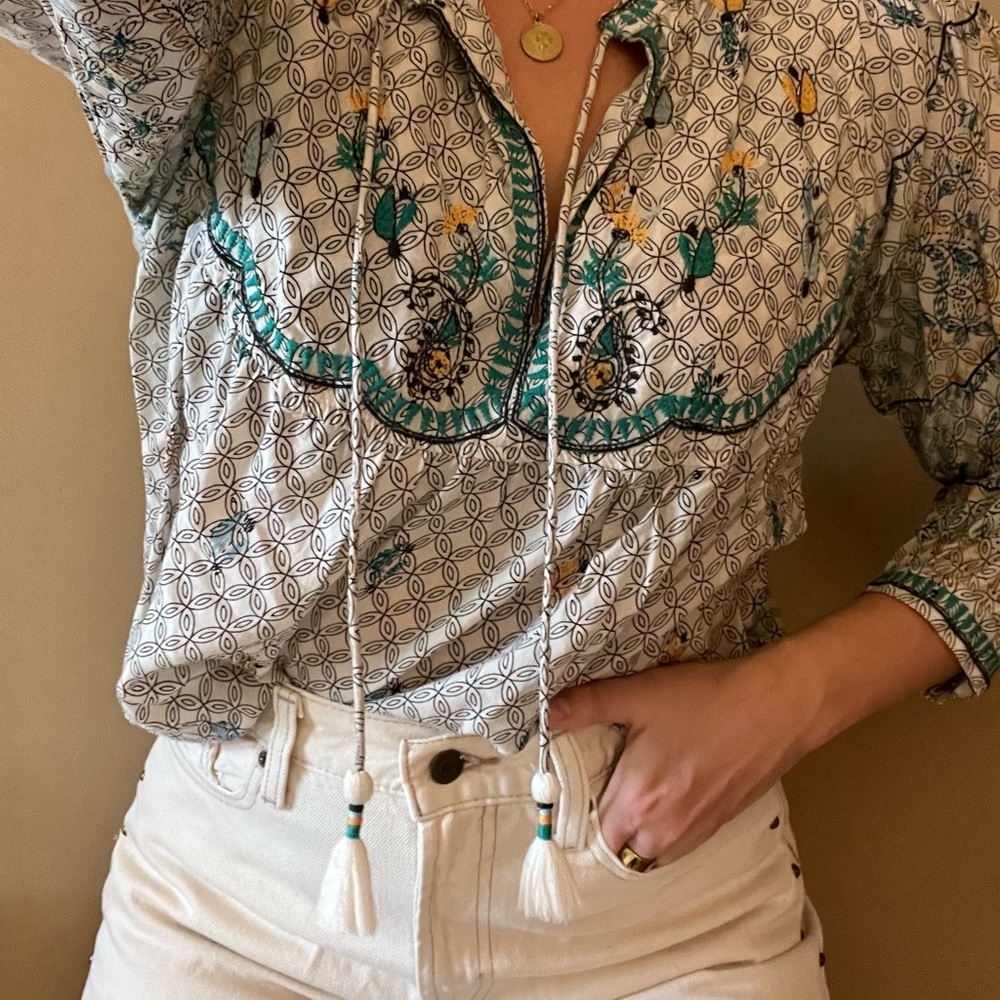 Lucky Brand Embroidered Floral Top